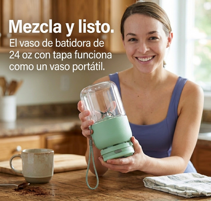 Licuadora Portátil Recargable USB-C 24oz para Batidos y Smoothies