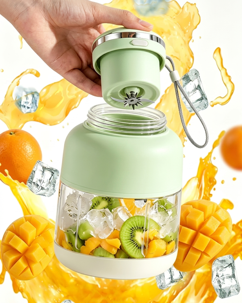 Licuadora Portátil Recargable USB-C 24oz para Batidos y Smoothies