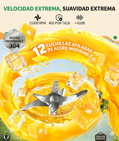 Licuadora Portátil Recargable USB-C 24oz para Batidos y Smoothies